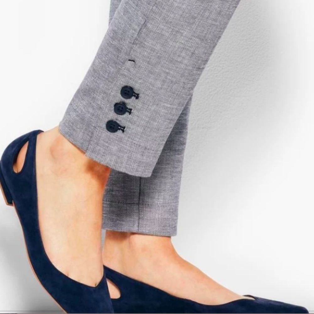 2 Pair Talbots Chatham Button Trim Ankle Pants